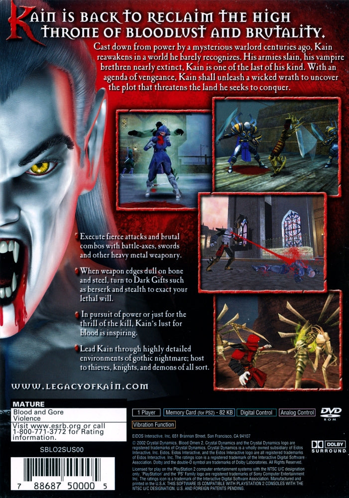 Blood Omen 2 PS2 - Video Game - Used - CaveGamers - Image 2