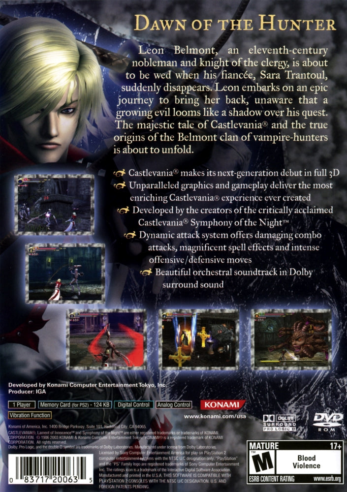 Castlevania Lament of Innocence PS2 - Video Game - Used - CaveGamers - Image 2