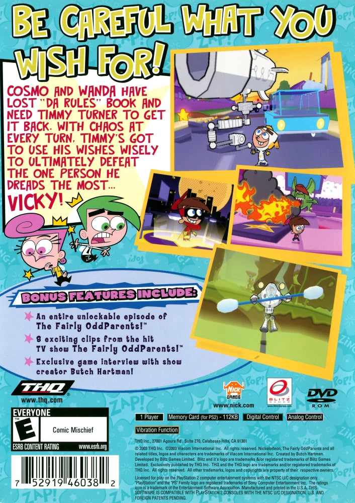 Fairly Odd Parents: Breakin' Da Rules PS2 - Video Game - Used - CaveGamers - Image 2
