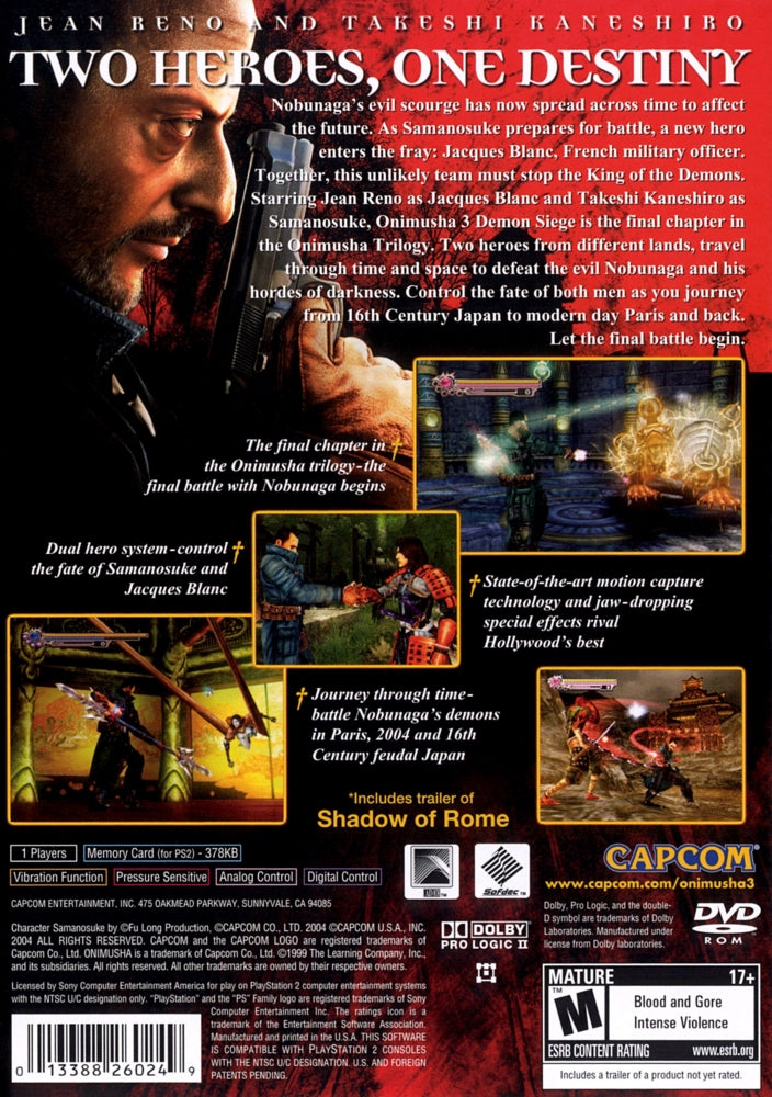Onimusha 3 Demon Siege PS2 - Video Game - Used - CaveGamers - Image 2