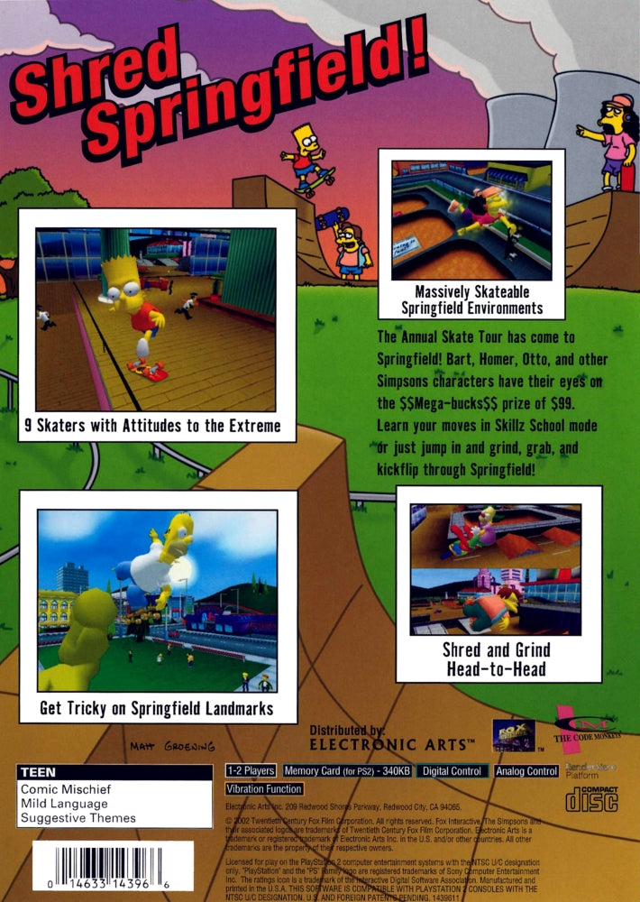 The Simpsons Skateboarding PS2 - Video Game - Used - CaveGamers - Image 2