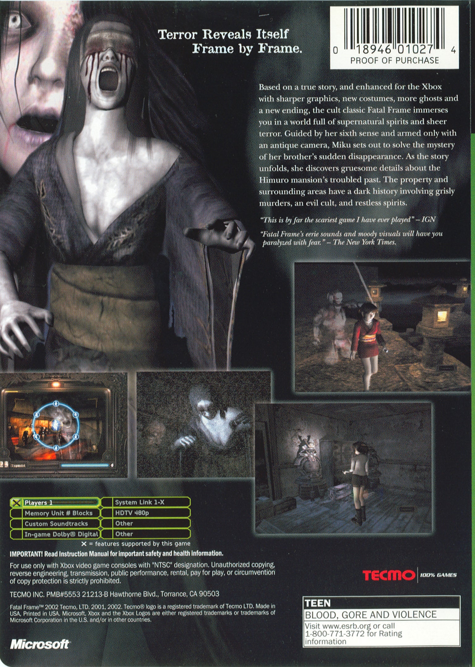 Fatal Frame Xbox - Video Game - Used - CaveGamers - Image 2