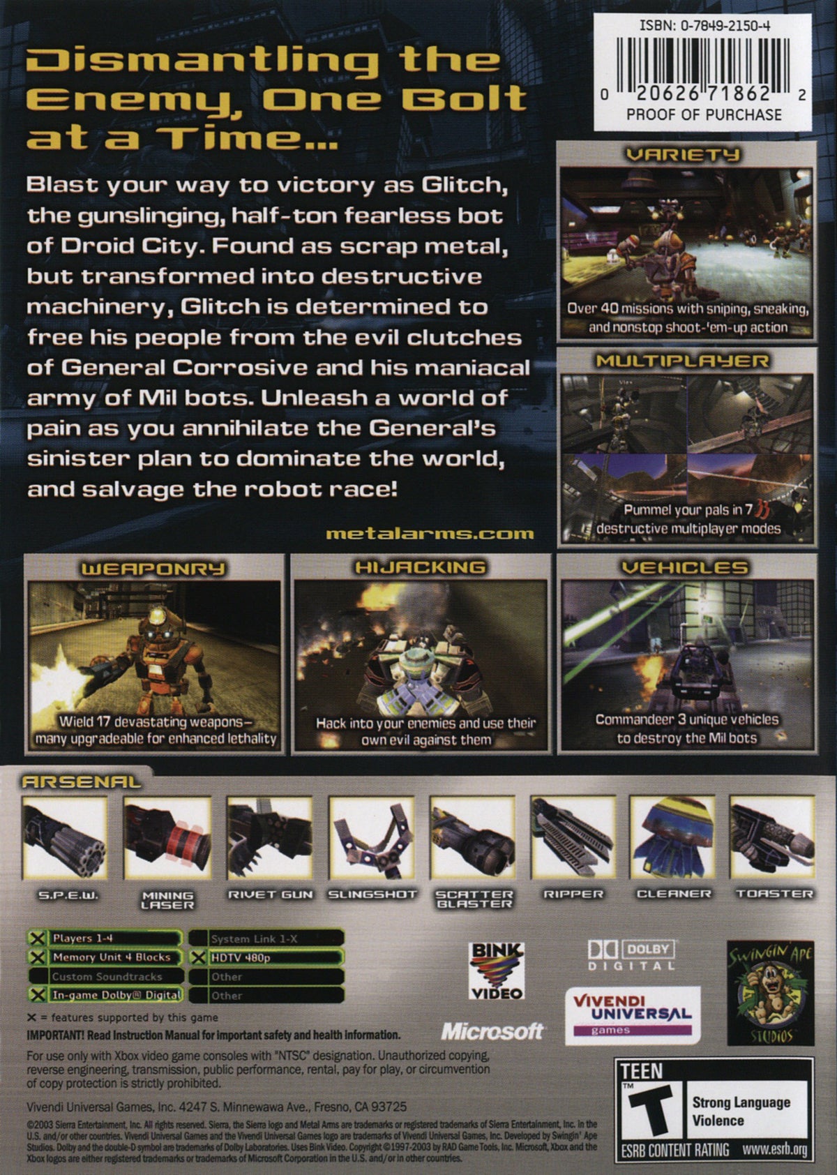 Metal Arms Glitch in the System Xbox - Video Game - Used - CaveGamers - Image 2