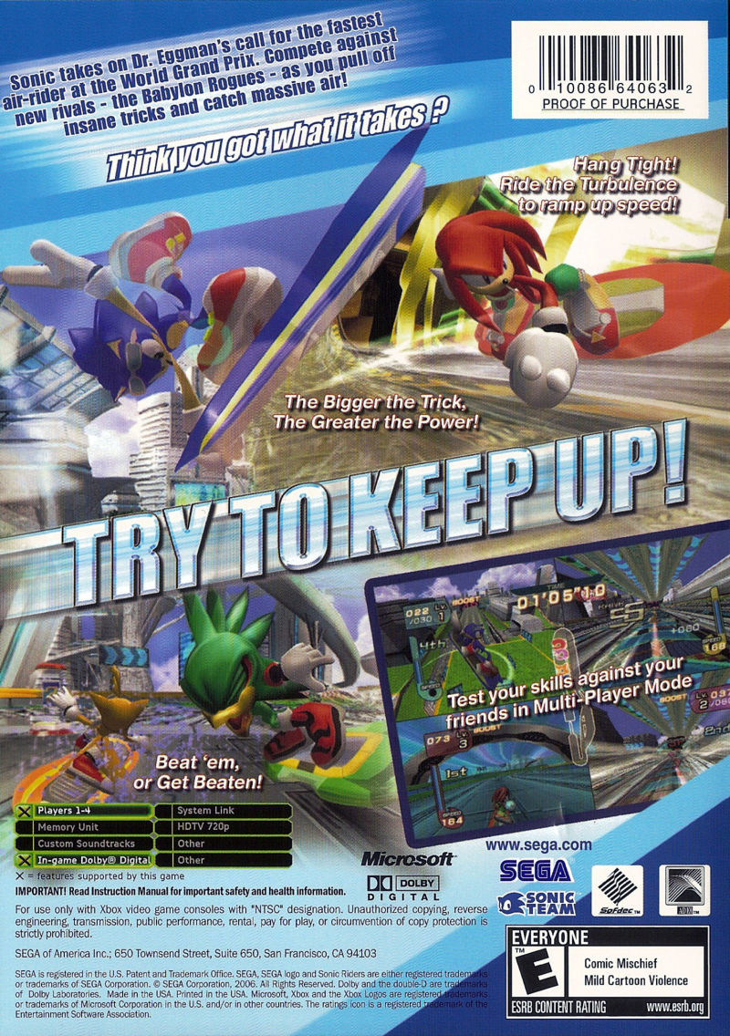 Sonic Riders Xbox - Video Game - Used - CaveGamers - Image 2