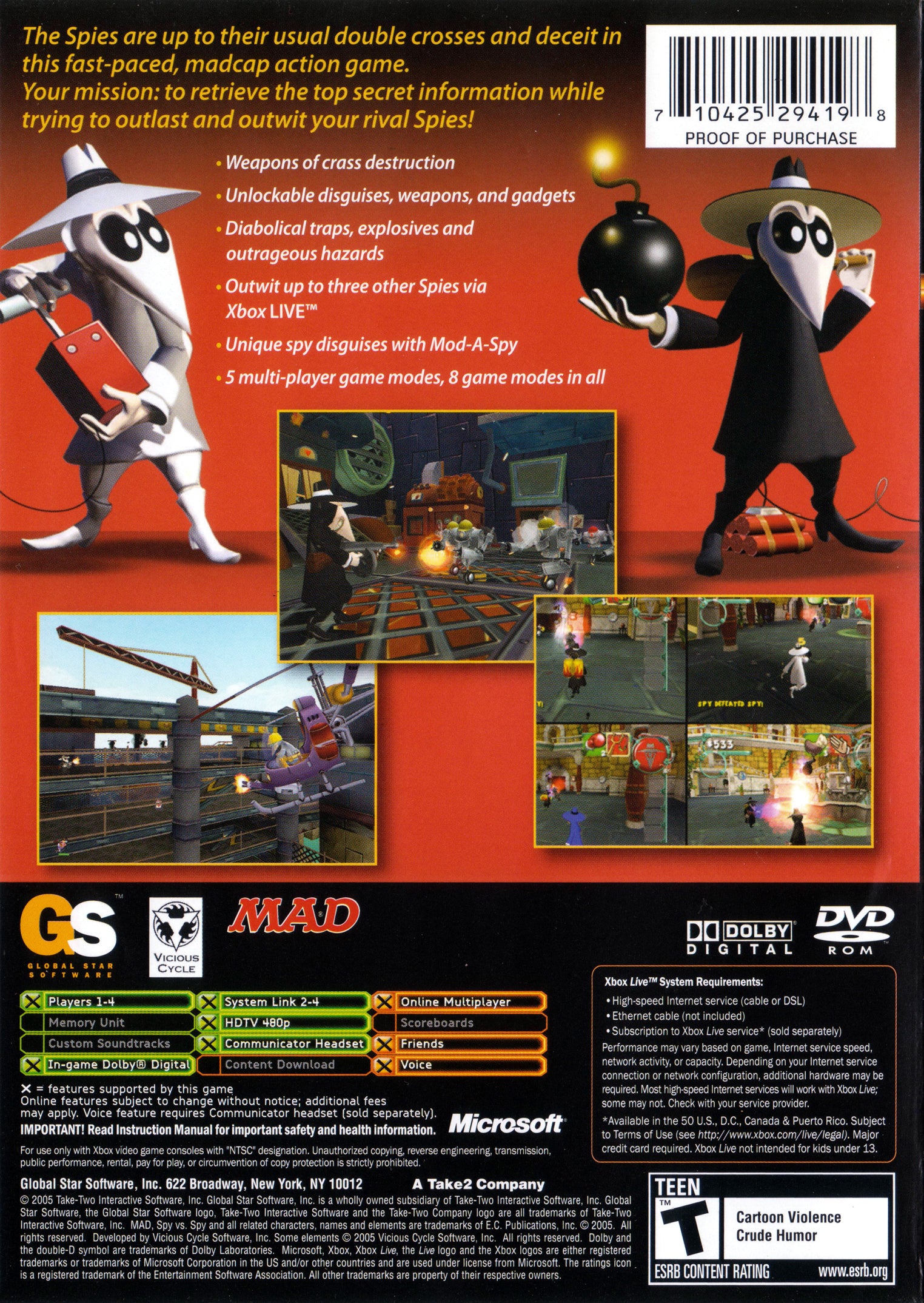 Spy vs. Spy Xbox - Video Game - Used - CaveGamers - Image 2