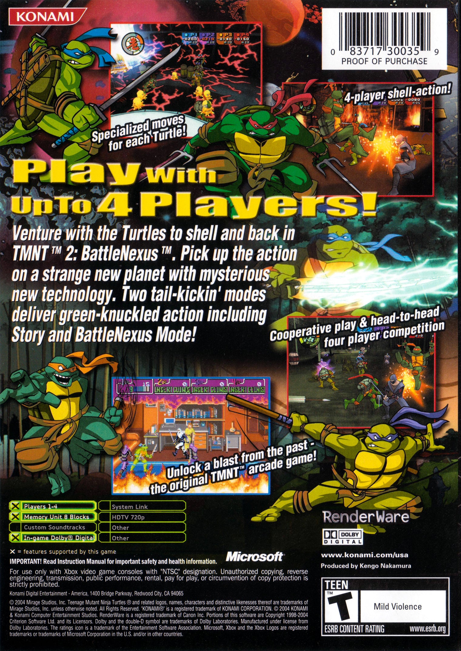 Teenage Mutant Ninja Turtles 2: Battle Nexus Xbox - Video Game - Used - CaveGamers - Image 2