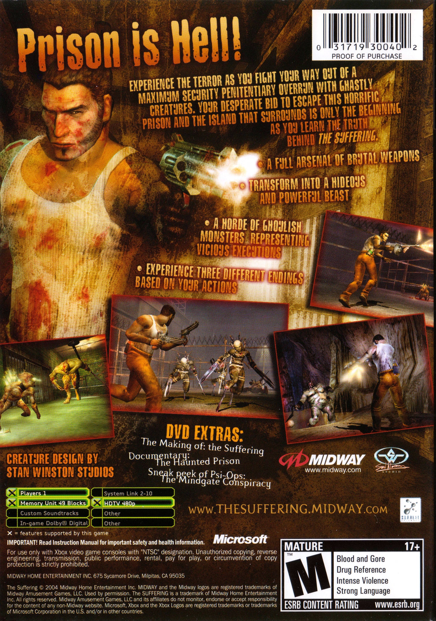 The Suffering Xbox - Video Game - Used - CaveGamers - Image 2