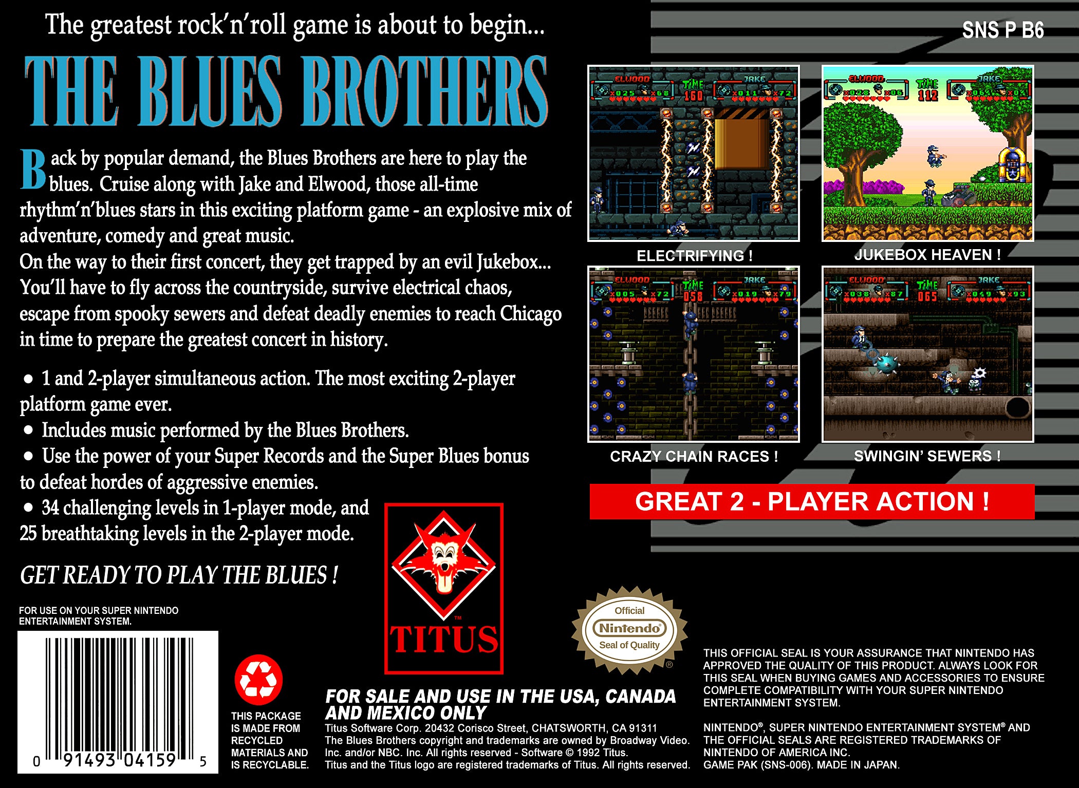 Blues Brothers SNES - Video Game - Used - CaveGamers - Image 2