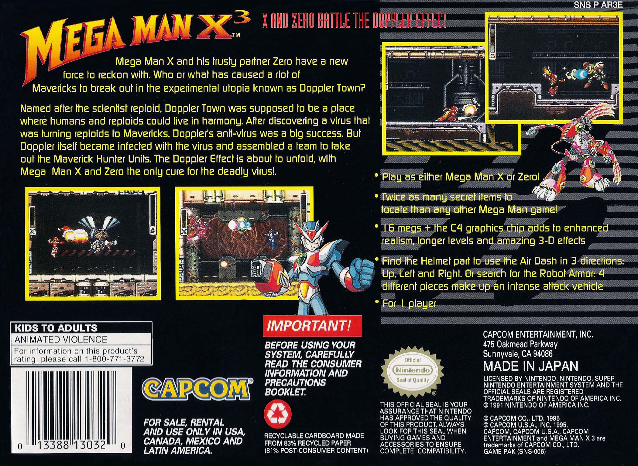Mega Man X3 SNES - Video Game - Used - CaveGamers - Image 2