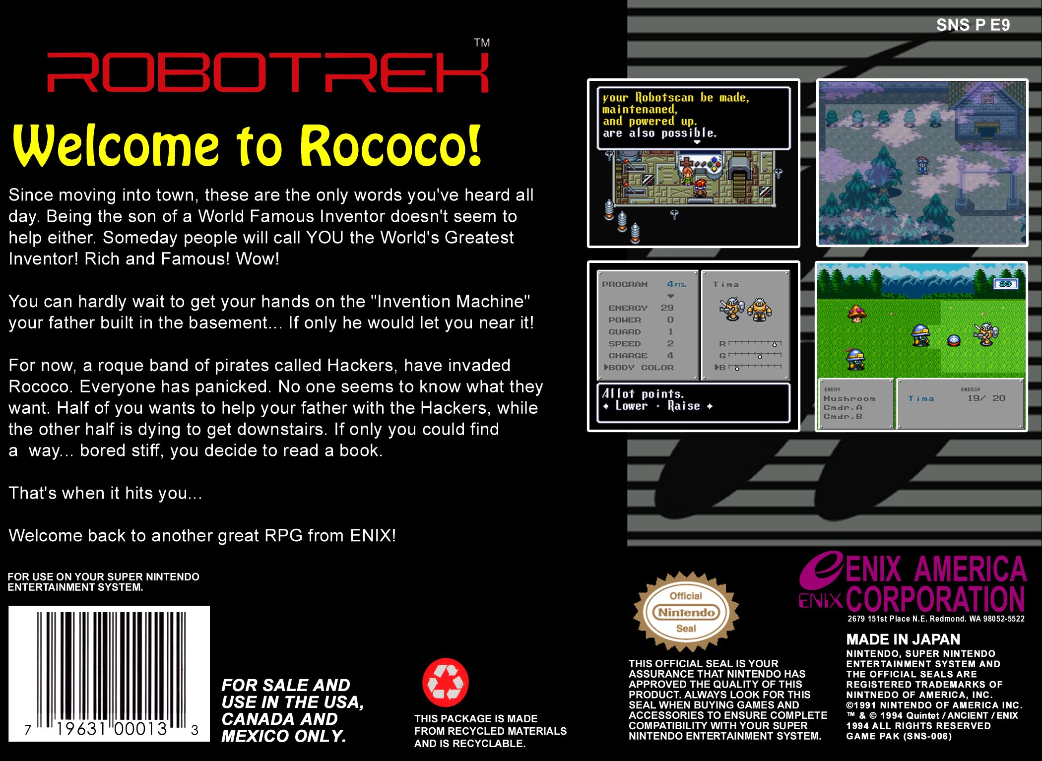 Robotrek SNES - Video Game - Used - CaveGamers - Image 2