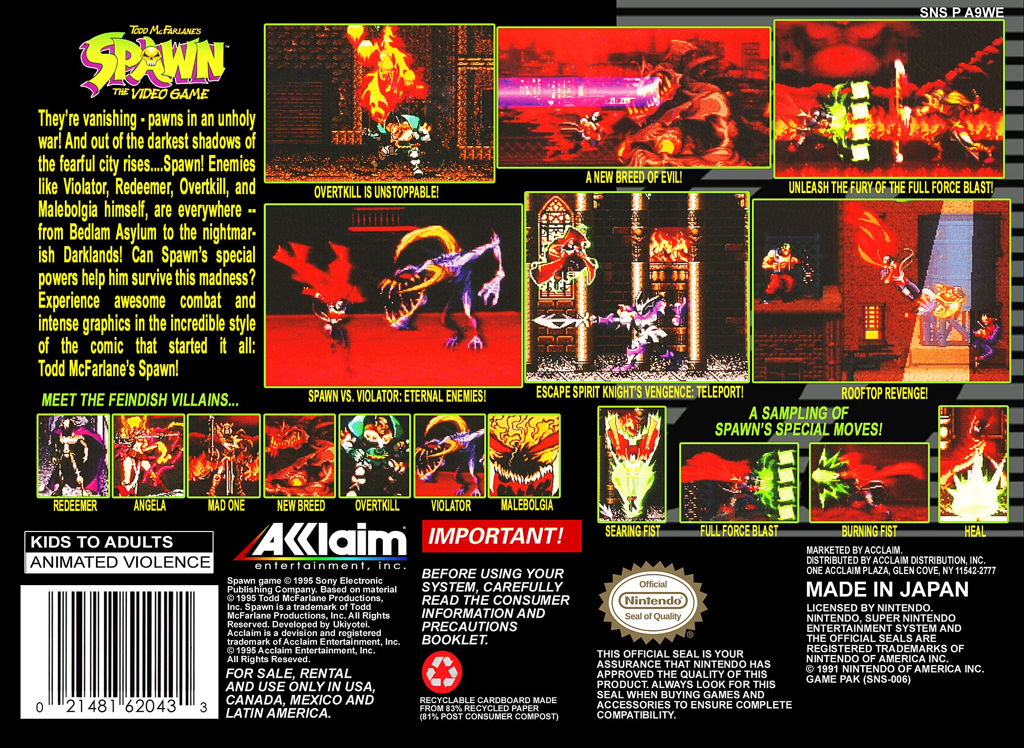 Spawn SNES - Video Game - Used - CaveGamers - Image 2