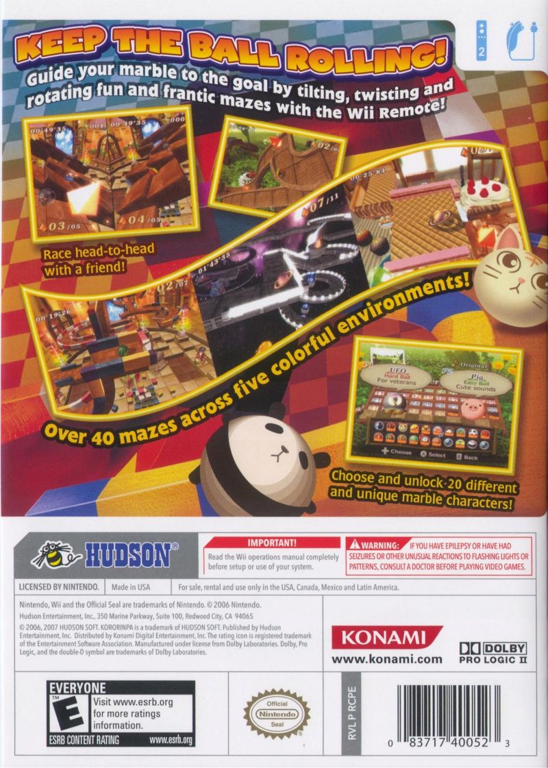Kororinpa Marble Mania Wii - Video Game - Used - CaveGamers - Image 2