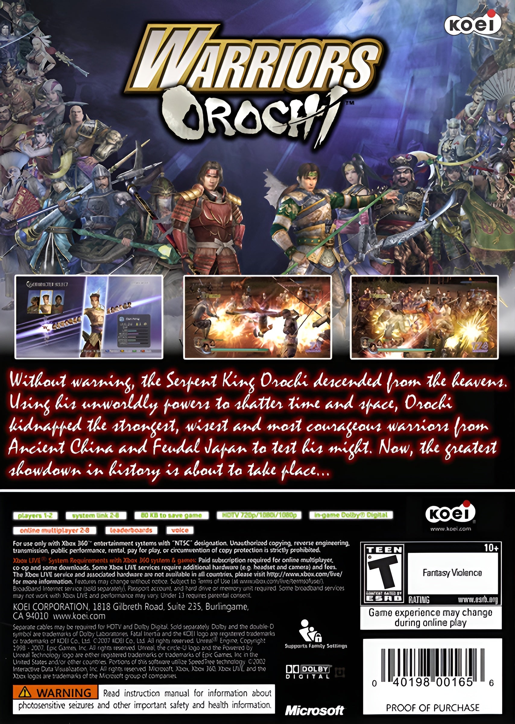 Warriors Orochi Xbox 360 - Video Game - Used - CaveGamers - Image 2