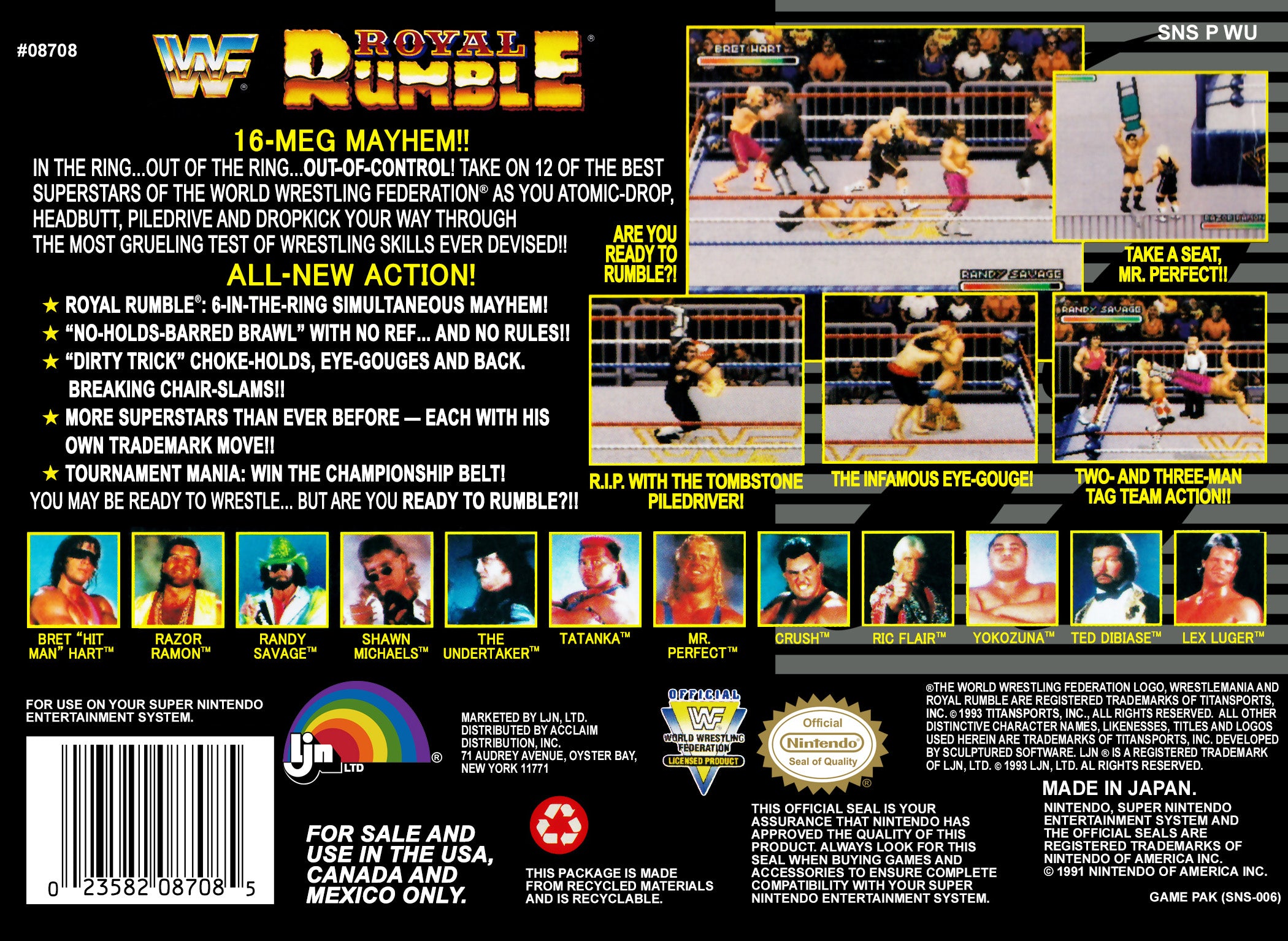 WWF Royal Rumble SNES - Video Game - Used - CaveGamers - Image 2