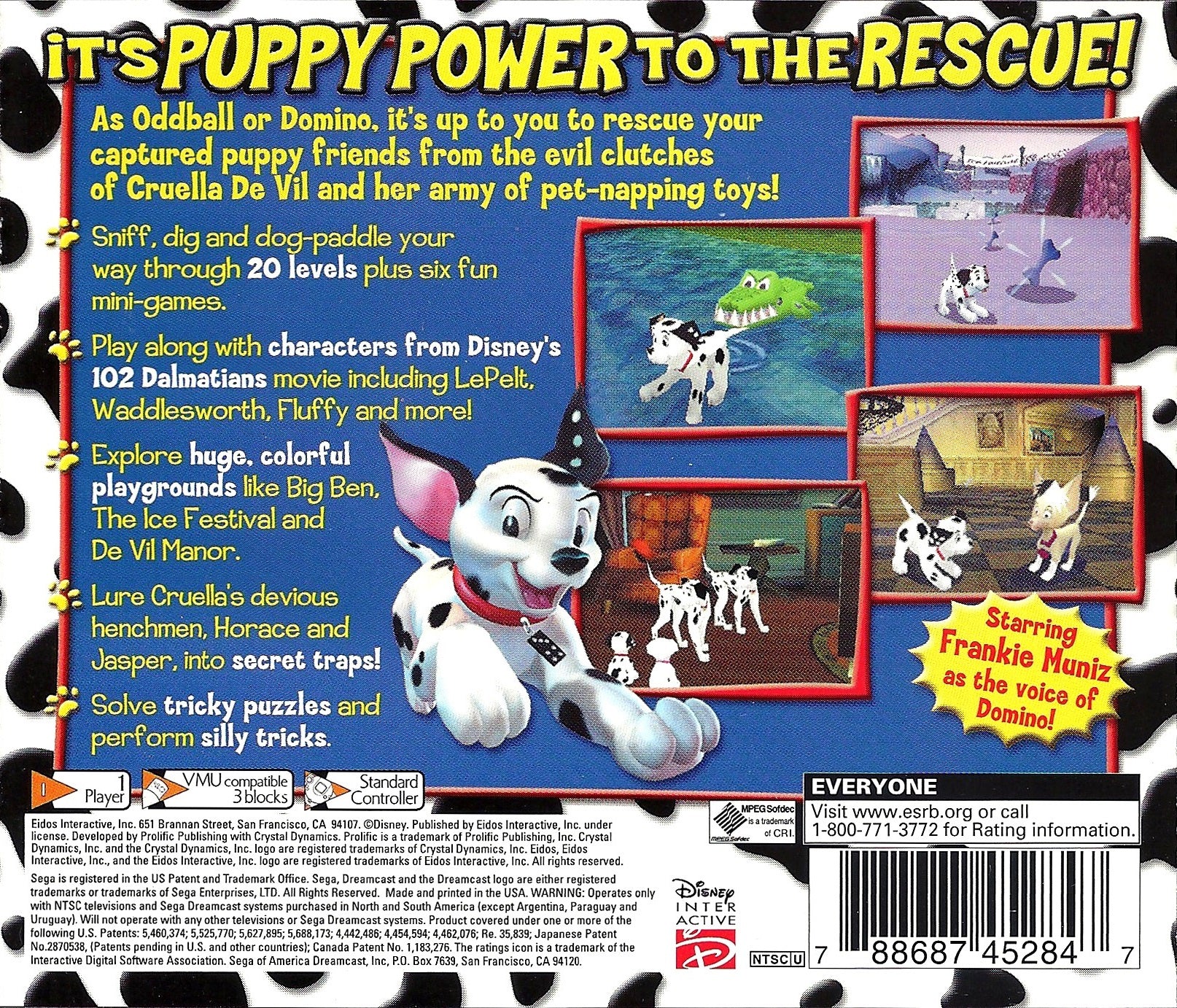 102 Dalmatians Puppies to the Rescue DreamCast - Video Game - Used - CaveGamers - Image 2