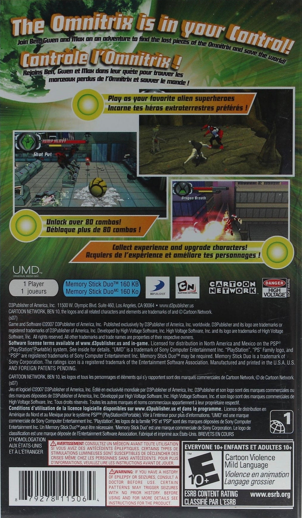 Ben 10 Protector of Earth PSP - Video Game - Used - CaveGamers - Image 2