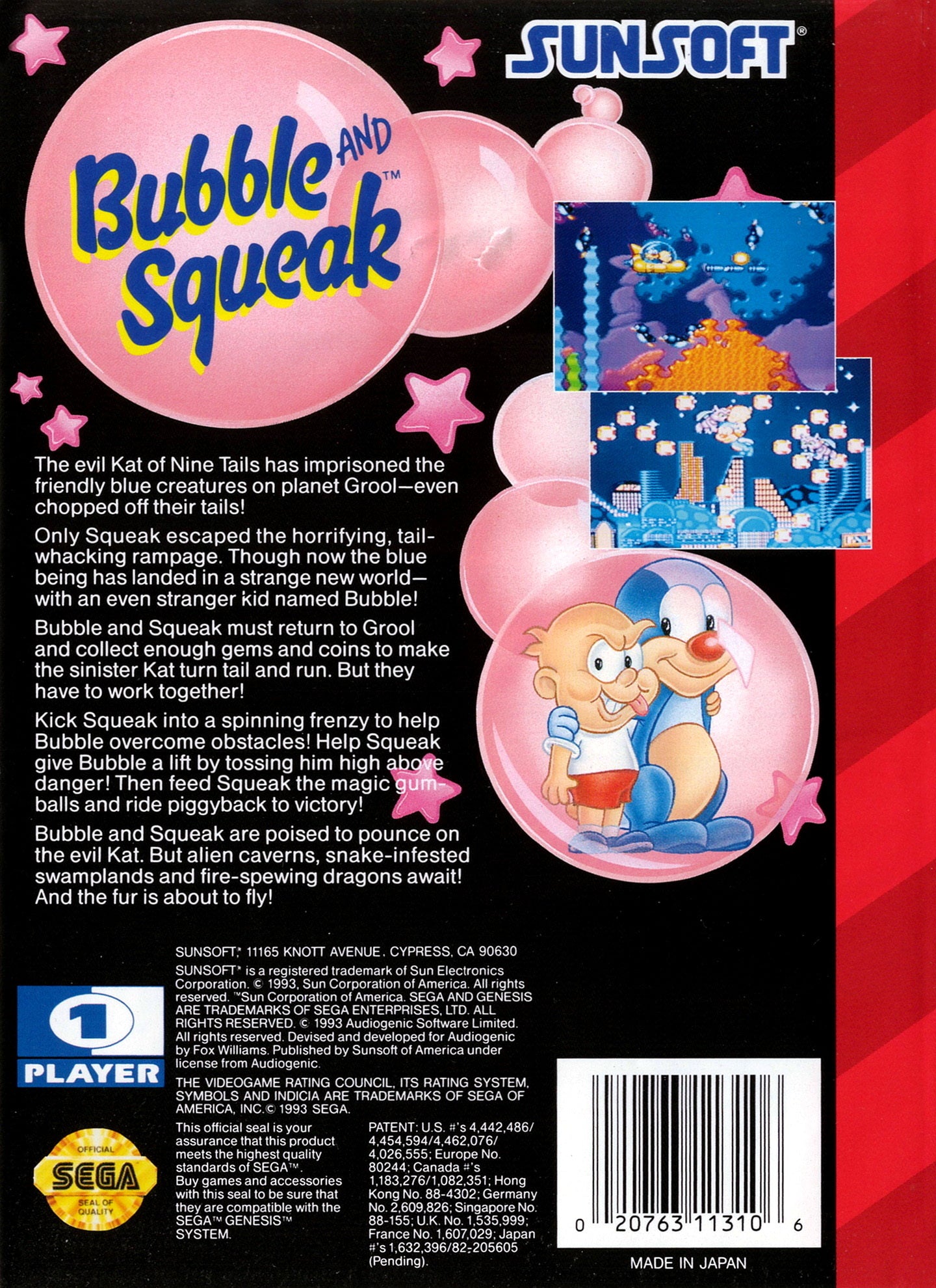 Bubble and Squeak Genesis - Video Game - Used - CaveGamers - Image 2