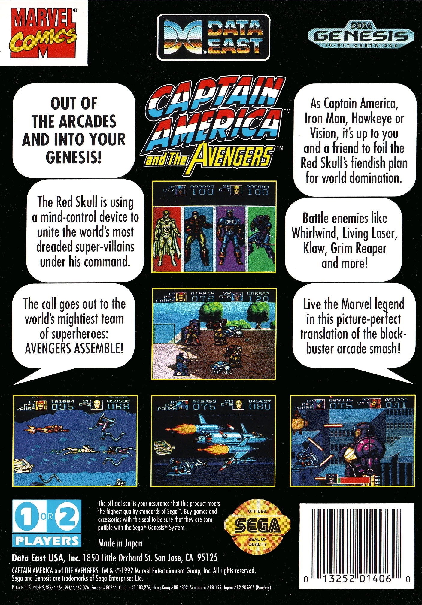 Captain America and the Avengers Genesis - Video Game - Used - CaveGamers - Image 2