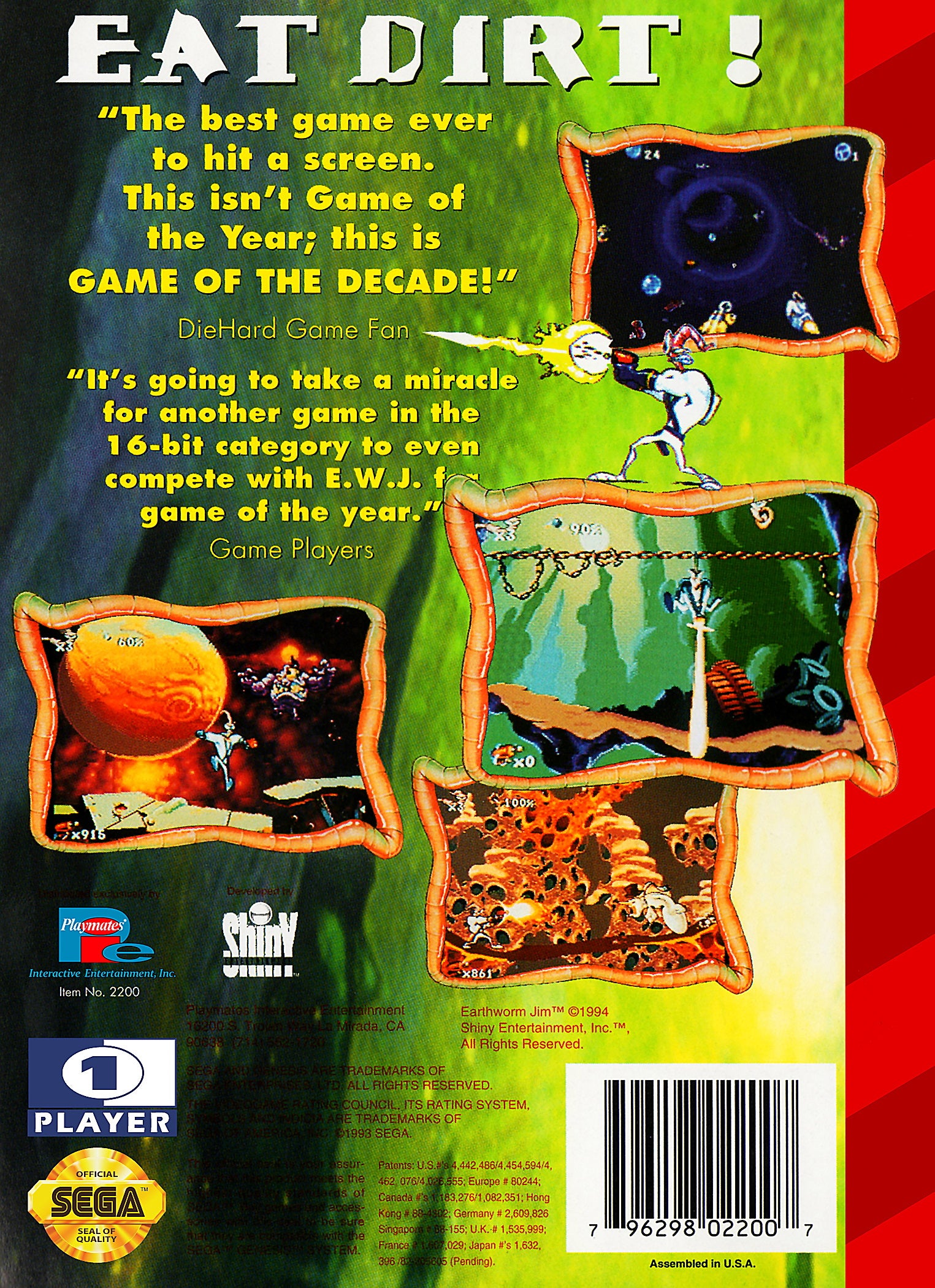 Earthworm Jim Genesis - Video Game - Used - CaveGamers - Image 2