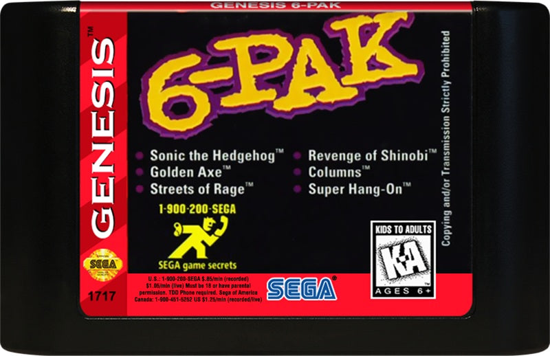 6-Pak Genesis - Video Game - Used - CaveGamers - Image 3