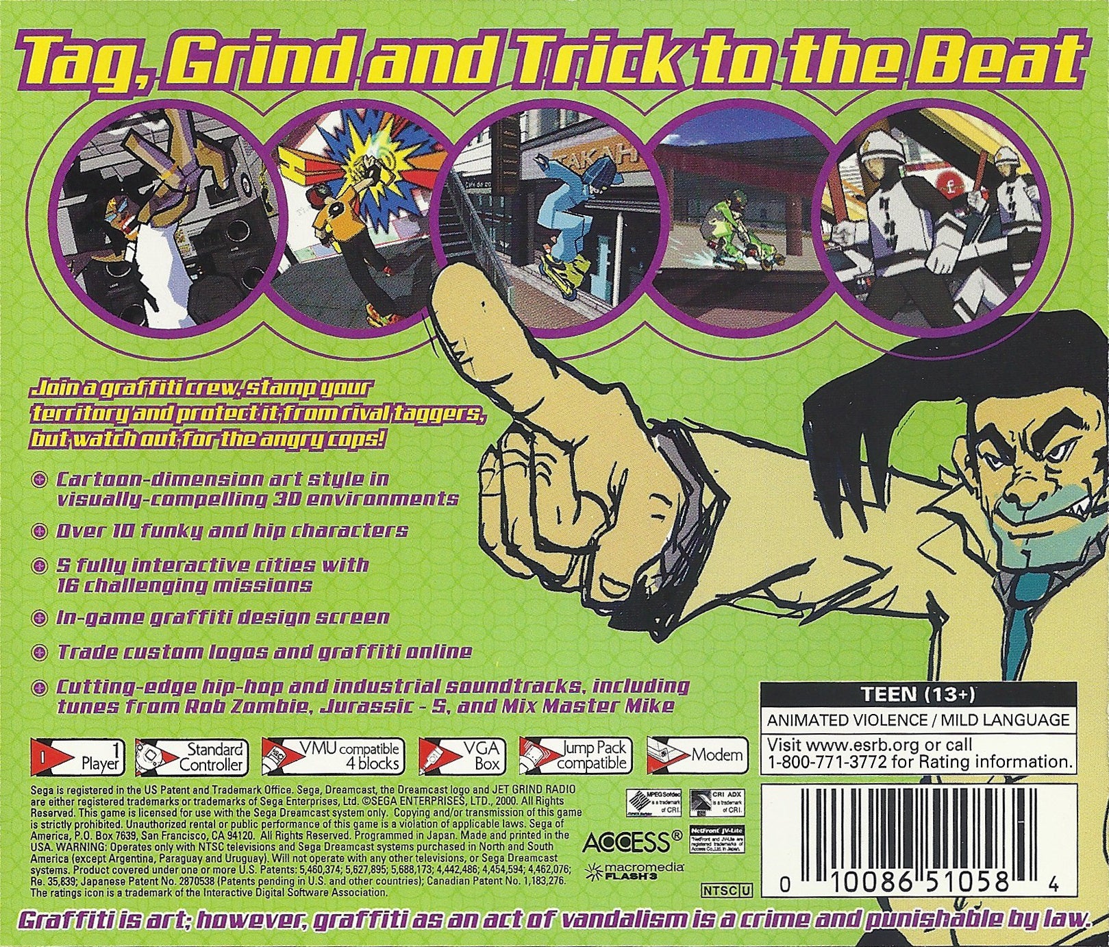 Jet Grind Radio DreamCast - Video Game - Used - CaveGamers - Image 2
