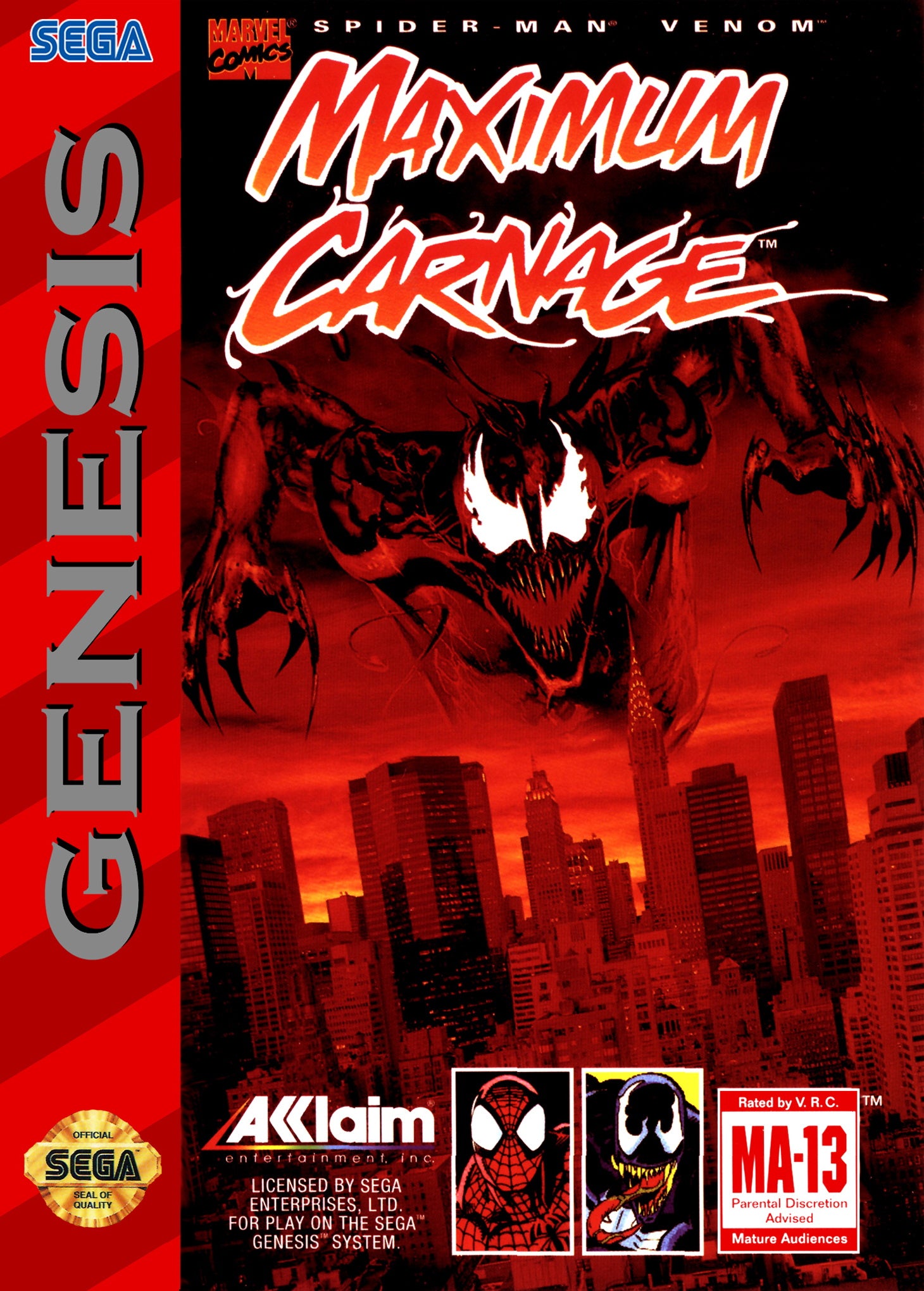 Spiderman Maximum Carnage Genesis - Video Game - Used - CaveGamers