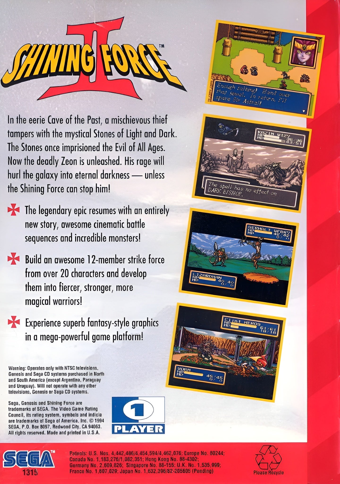 Shining Force II Genesis - Video Game - Used - CaveGamers - Image 2