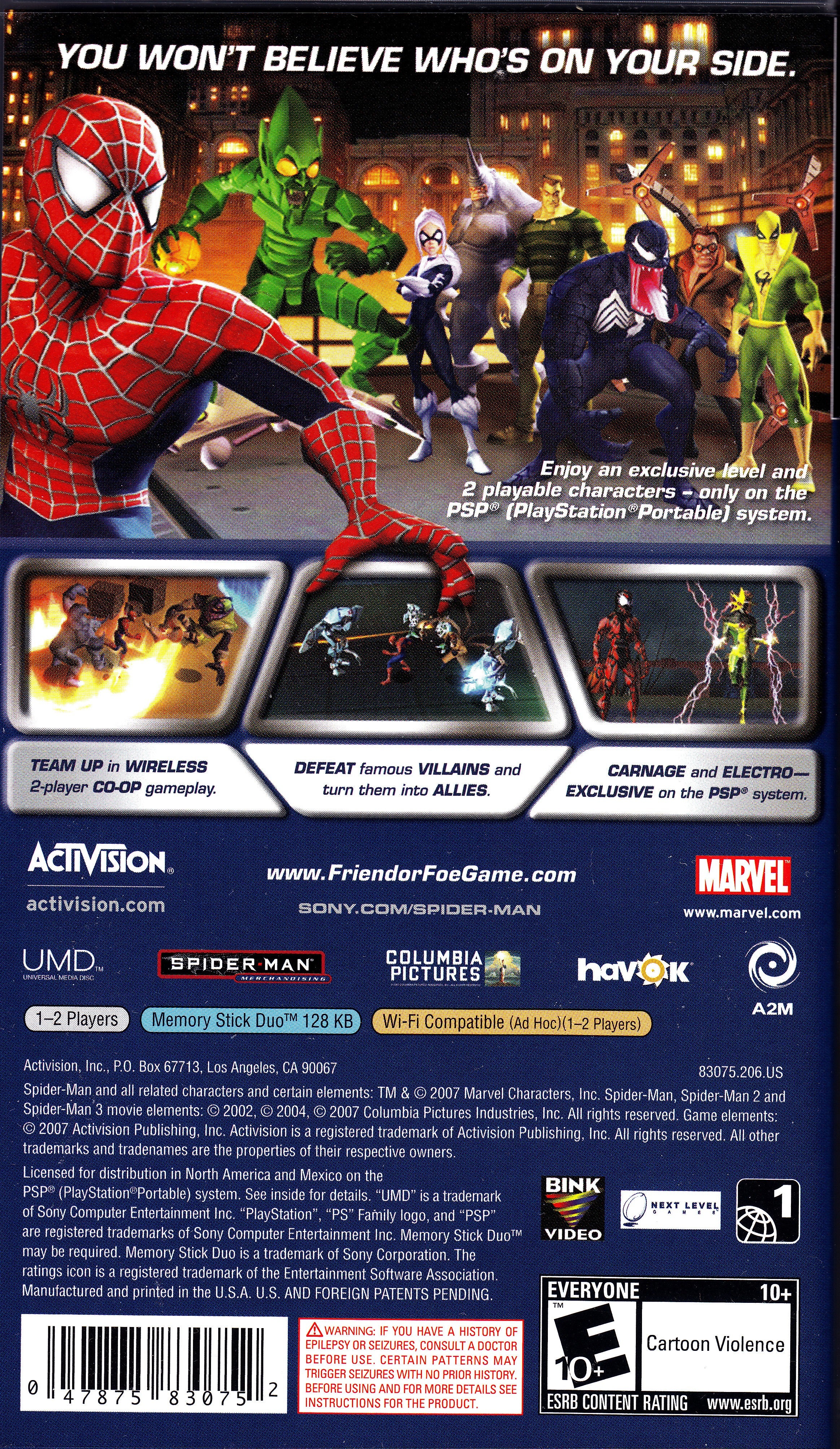 Spider-Man: Friend or Foe PSP - Video Game - Used - CaveGamers - Image 2