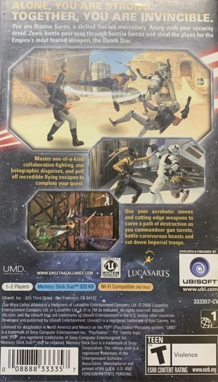 Star Wars Lethal Alliance PSP - Video Game - Used - CaveGamers - Image 2