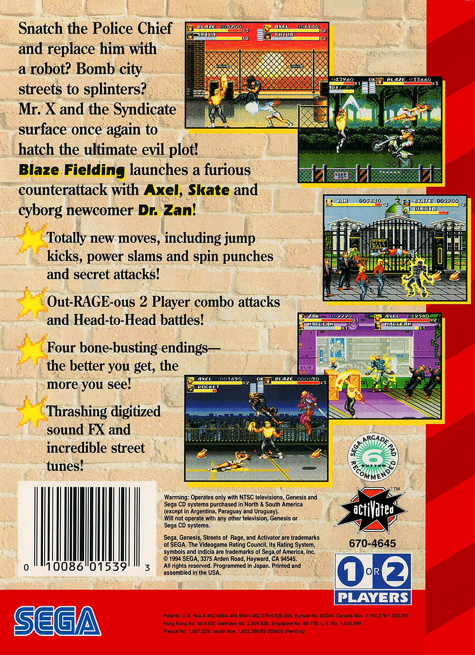 Streets of Rage 3 Genesis - Video Game - Used - CaveGamers - Image 2