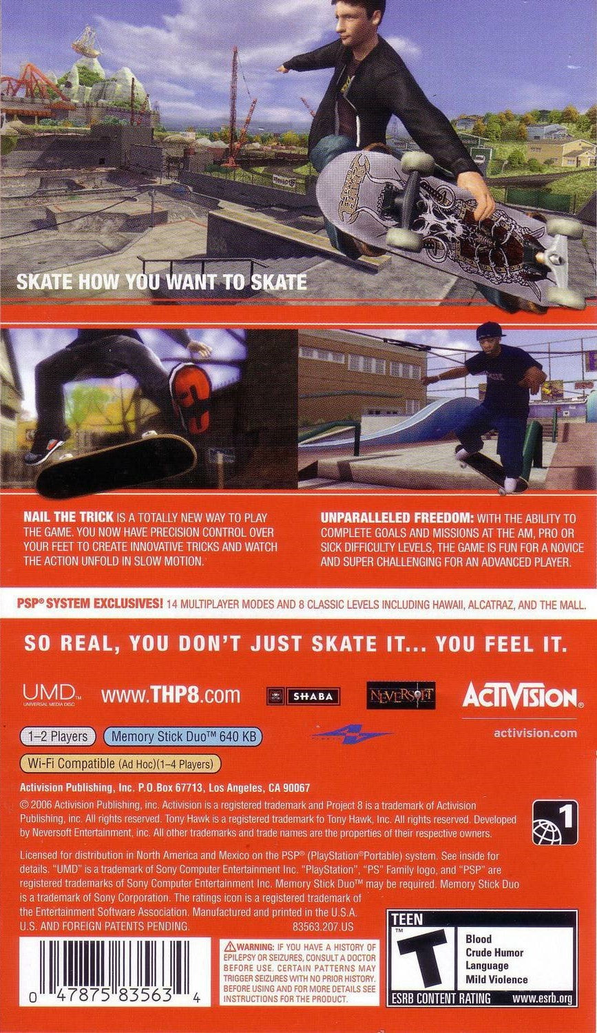 Tony Hawk Project 8 PSP - Video Game - Used - CaveGamers - Image 2