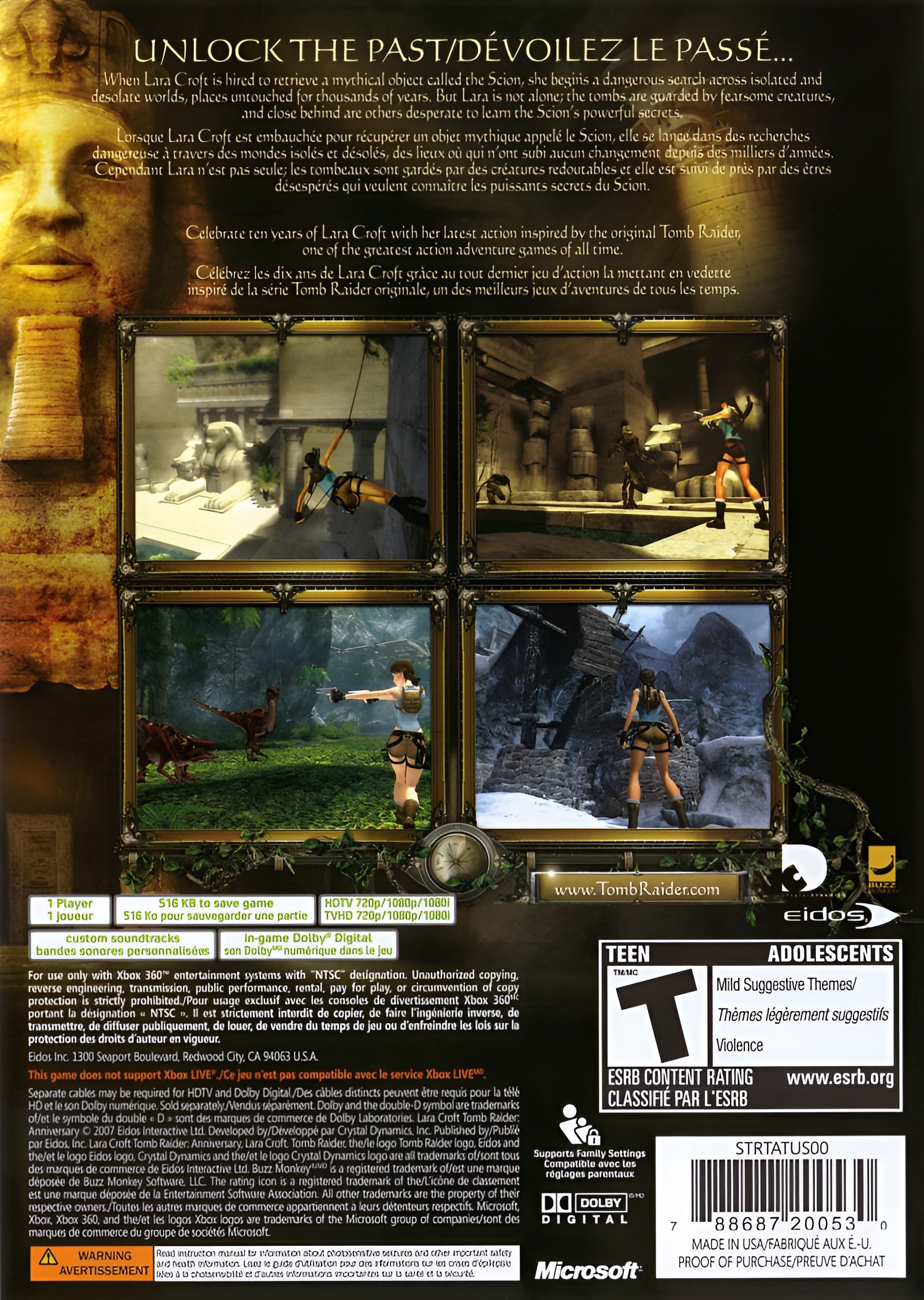 Tomb Raider Anniversary Xbox 360 - Video Game - Used - CaveGamers - Image 2