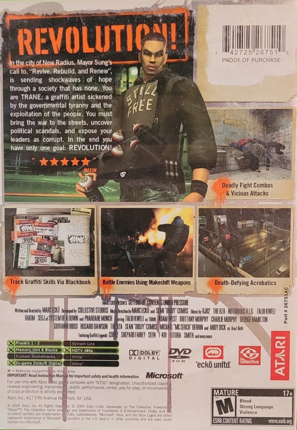 Marc Ecko's Getting Up Contents Under Pressure Xbox - Video Game - Used - CaveGamers - Image 2