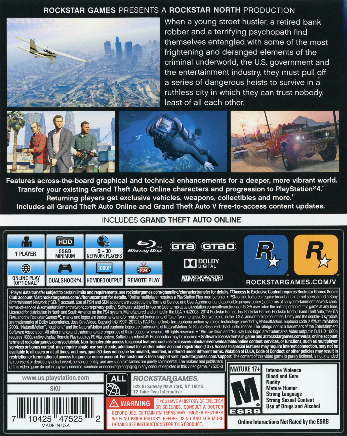 Grand Theft Auto V PS4 - Video Game - Used - CaveGamers - Image 2