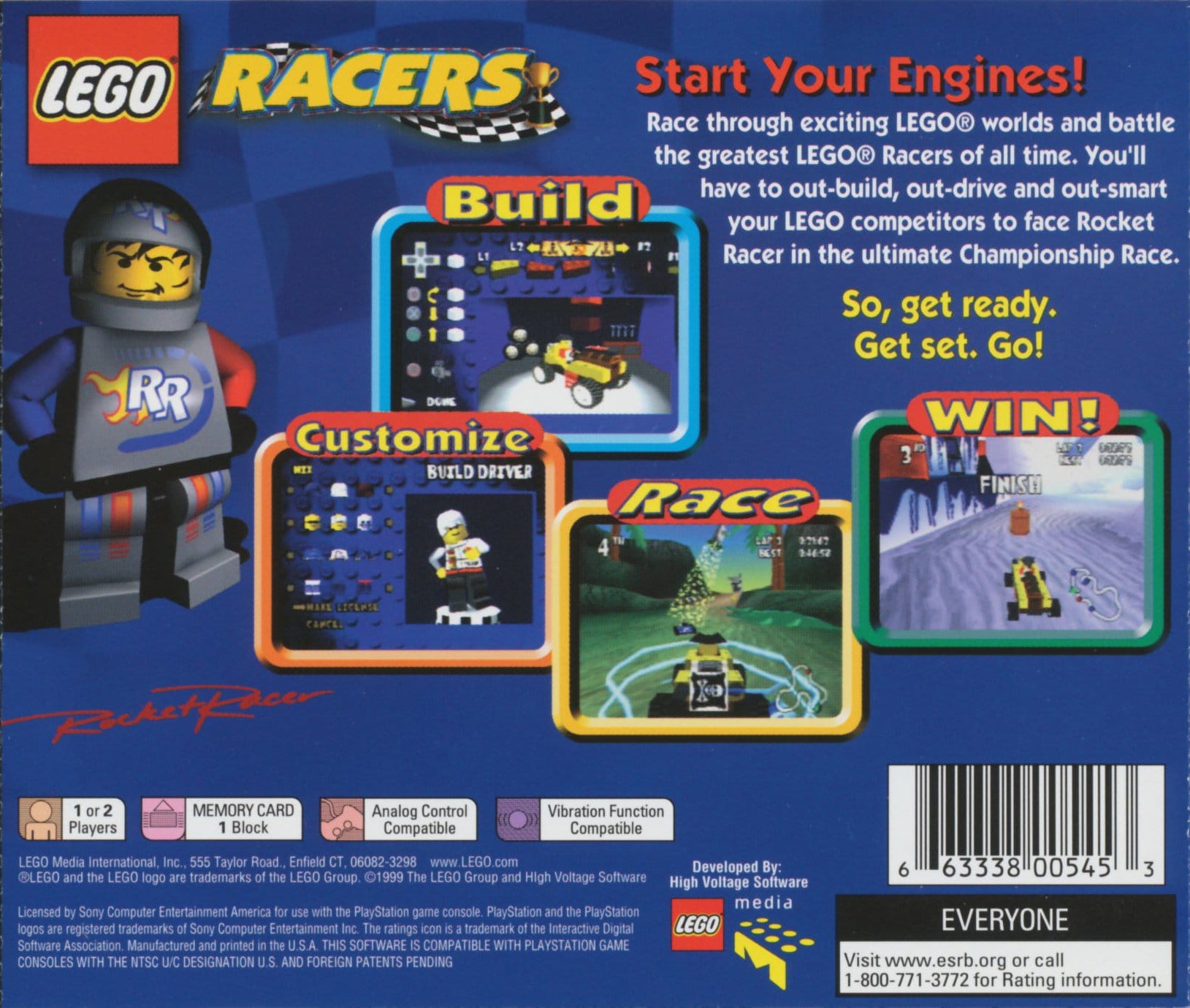 LEGO Racers Playstation - Video Game - Used - CaveGamers - Image 2