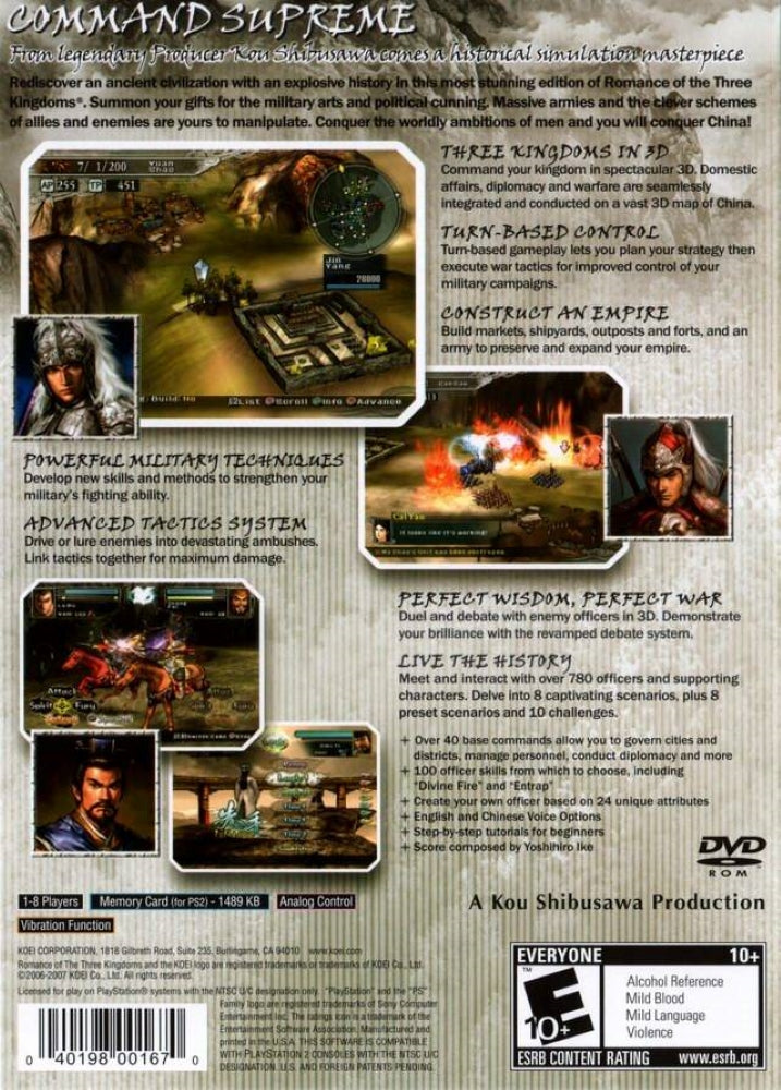 Romance of the Three Kingdoms XI PS2 - Video Game - Used - CaveGamers - Image 2