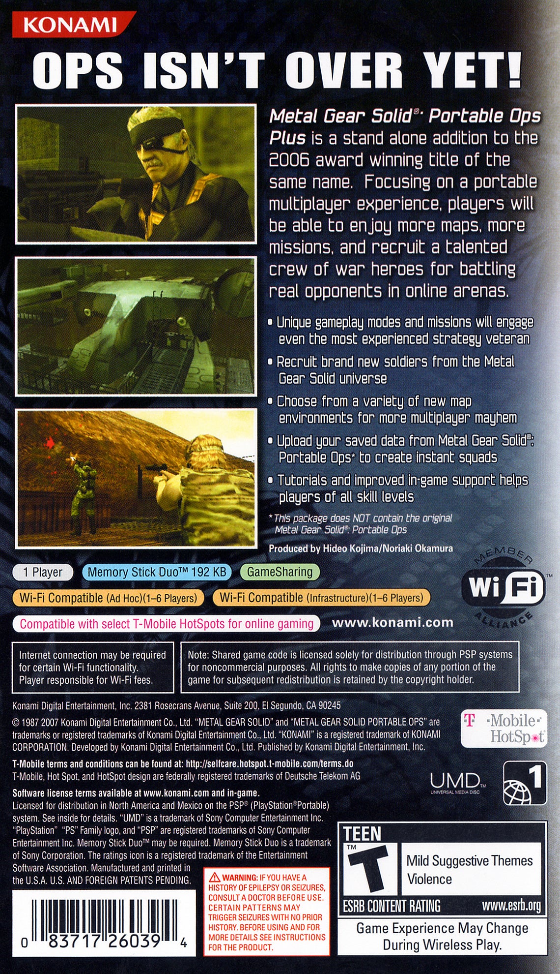 Metal Gear Solid Portable Ops Plus PSP - Video Game - Used - CaveGamers - Image 2