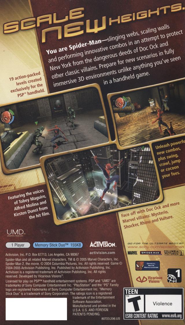 Spider-Man 2 PSP - Video Game - Used - CaveGamers - Image 2