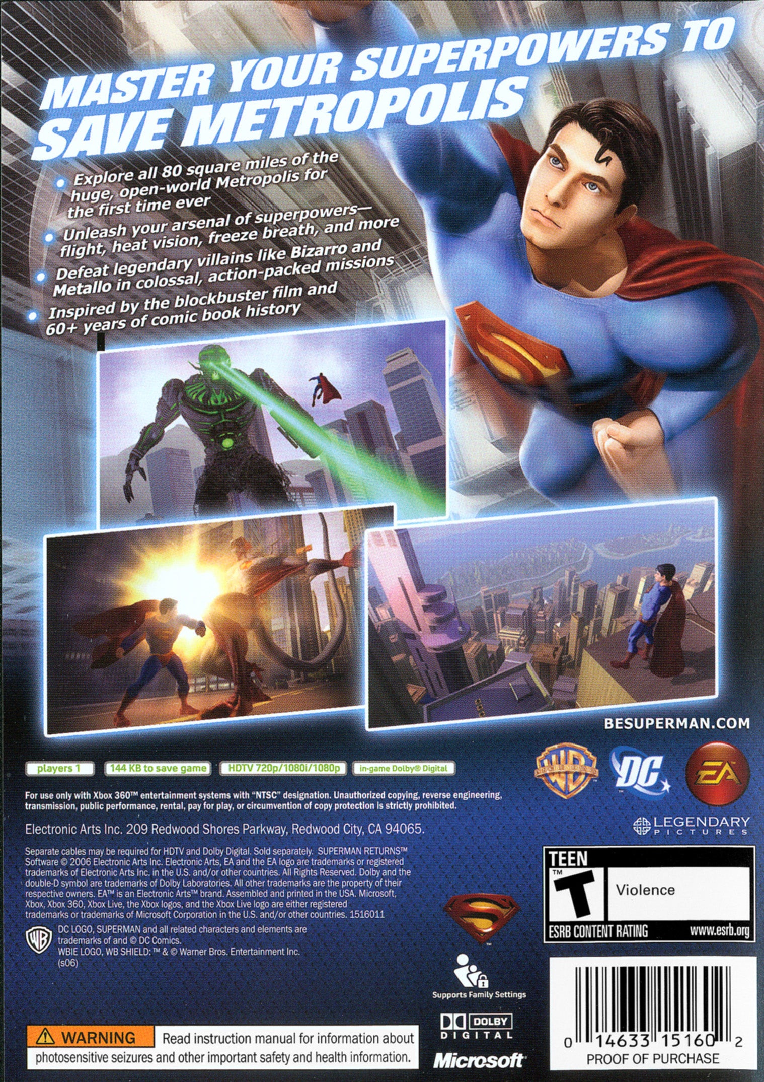 Superman Returns Xbox 360 - Video Game - Used - CaveGamers - Image 2