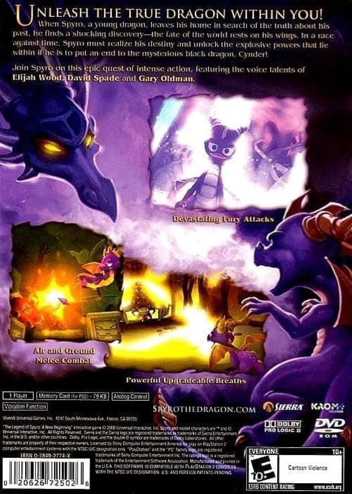 Legend of Spyro A New Beginning PS2 - Video Game - Used - CaveGamers - Image 2