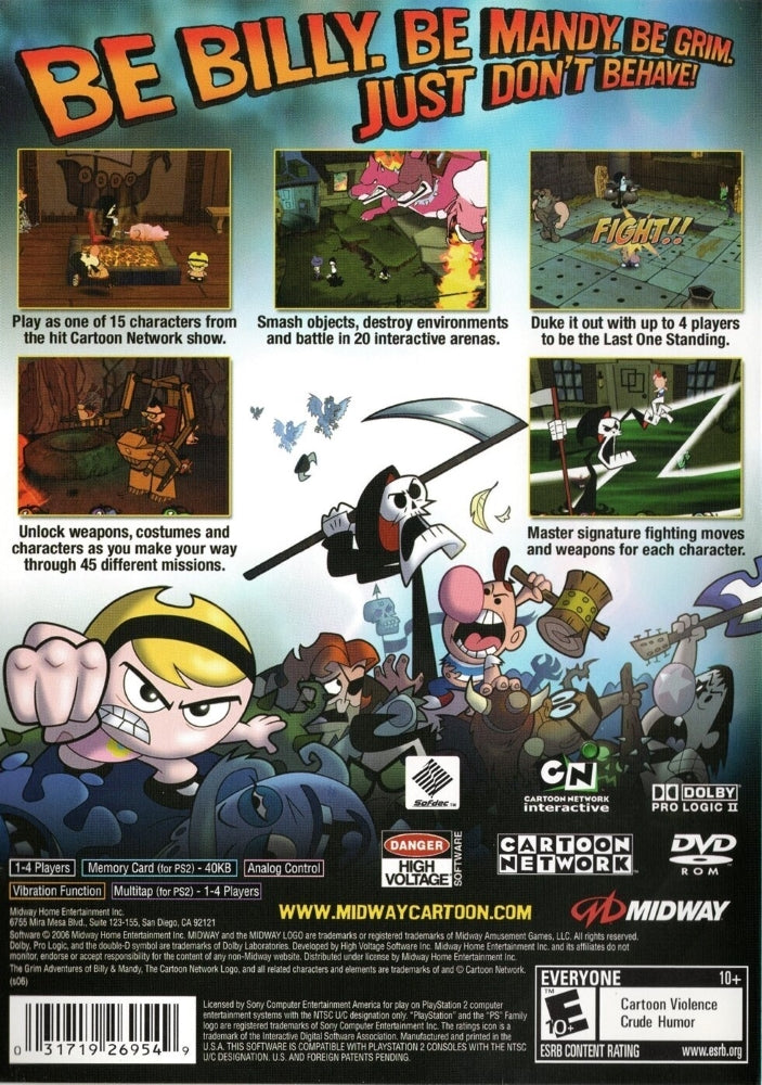 Grim Adventures of Billy & Mandy PS2 - Video Game - Used - CaveGamers - Image 2