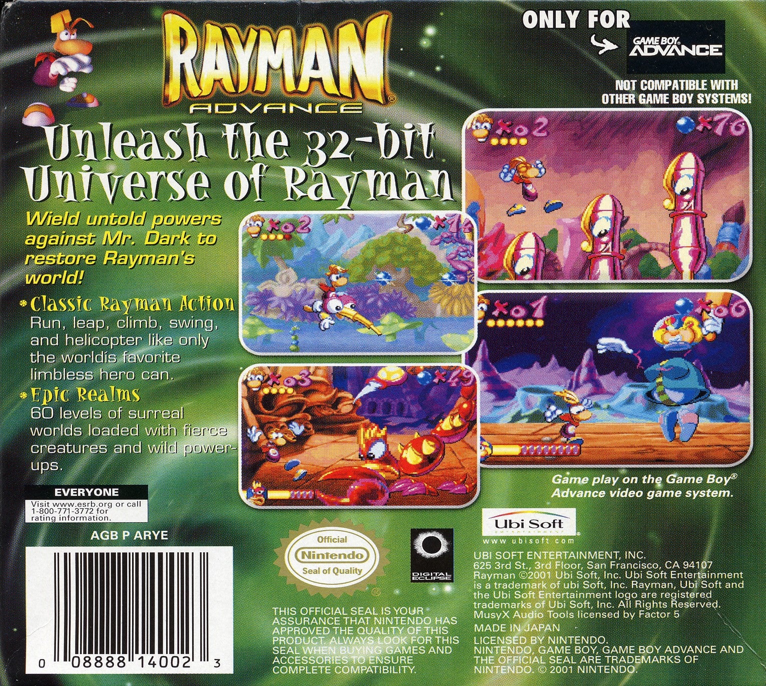 Rayman Advance Game Boy Advance - Video Game - Used - CaveGamers - Image 2