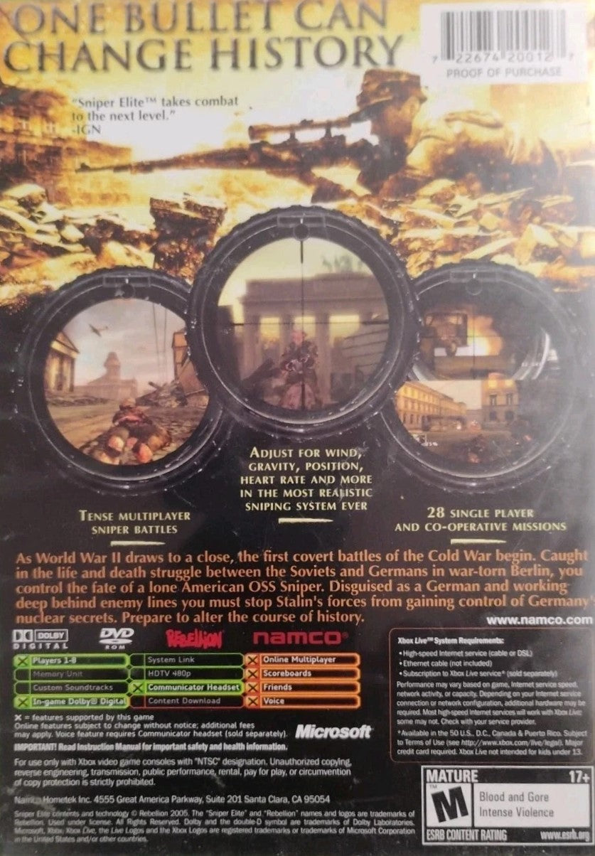 Sniper Elite Xbox - Video Game - Used - CaveGamers - Image 2