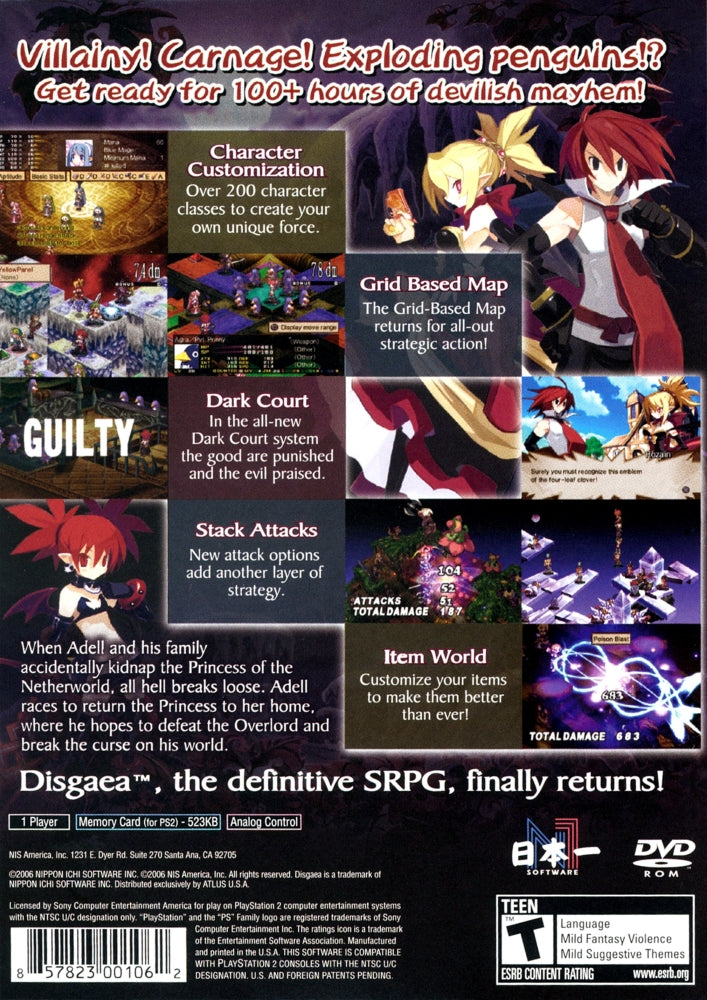 Disgaea 2 Cursed Memories PS2 - Video Game - Used - CaveGamers - Image 2