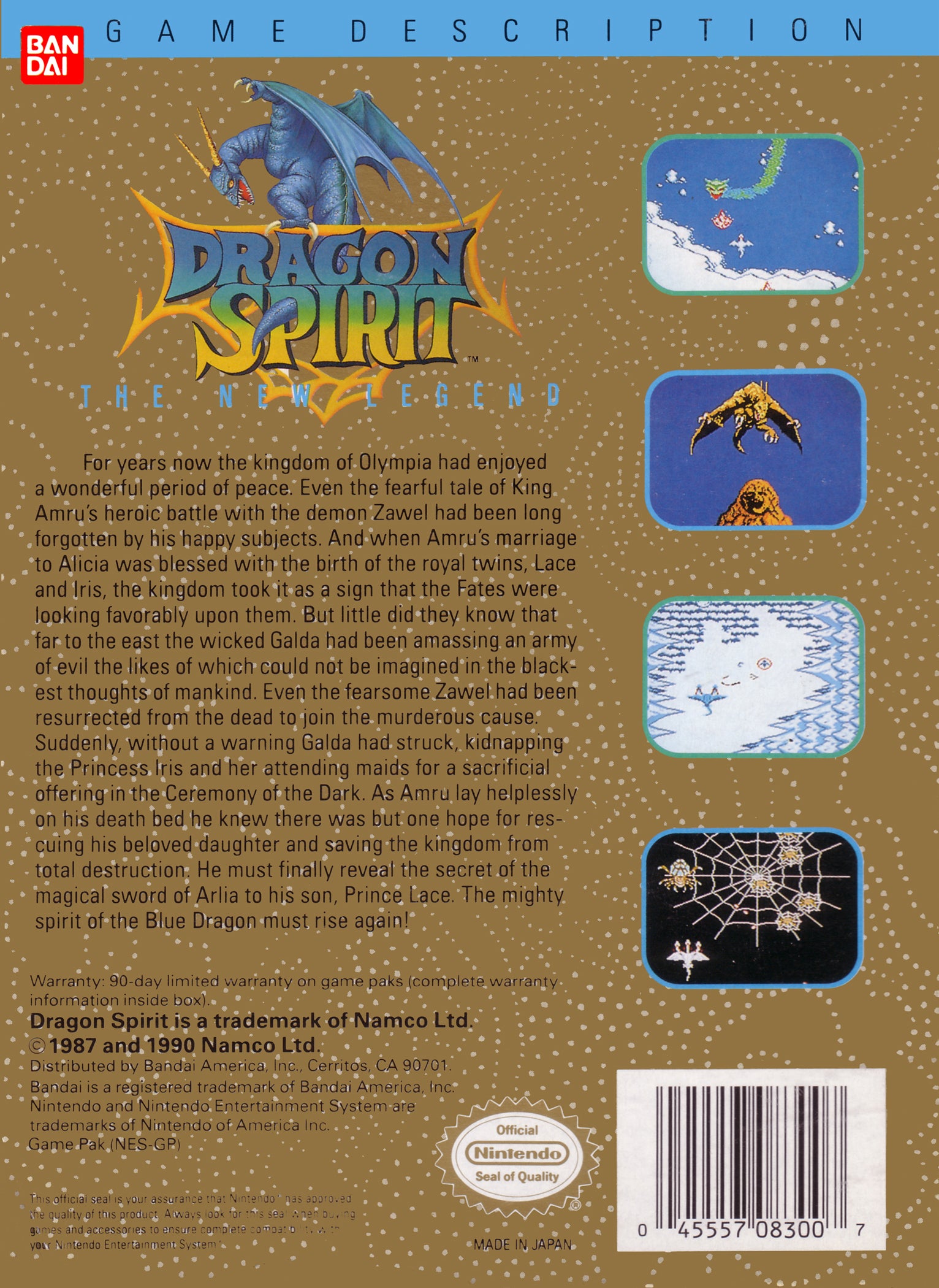 Dragon Spirit NES - Video Game - Used - CaveGamers - Image 2