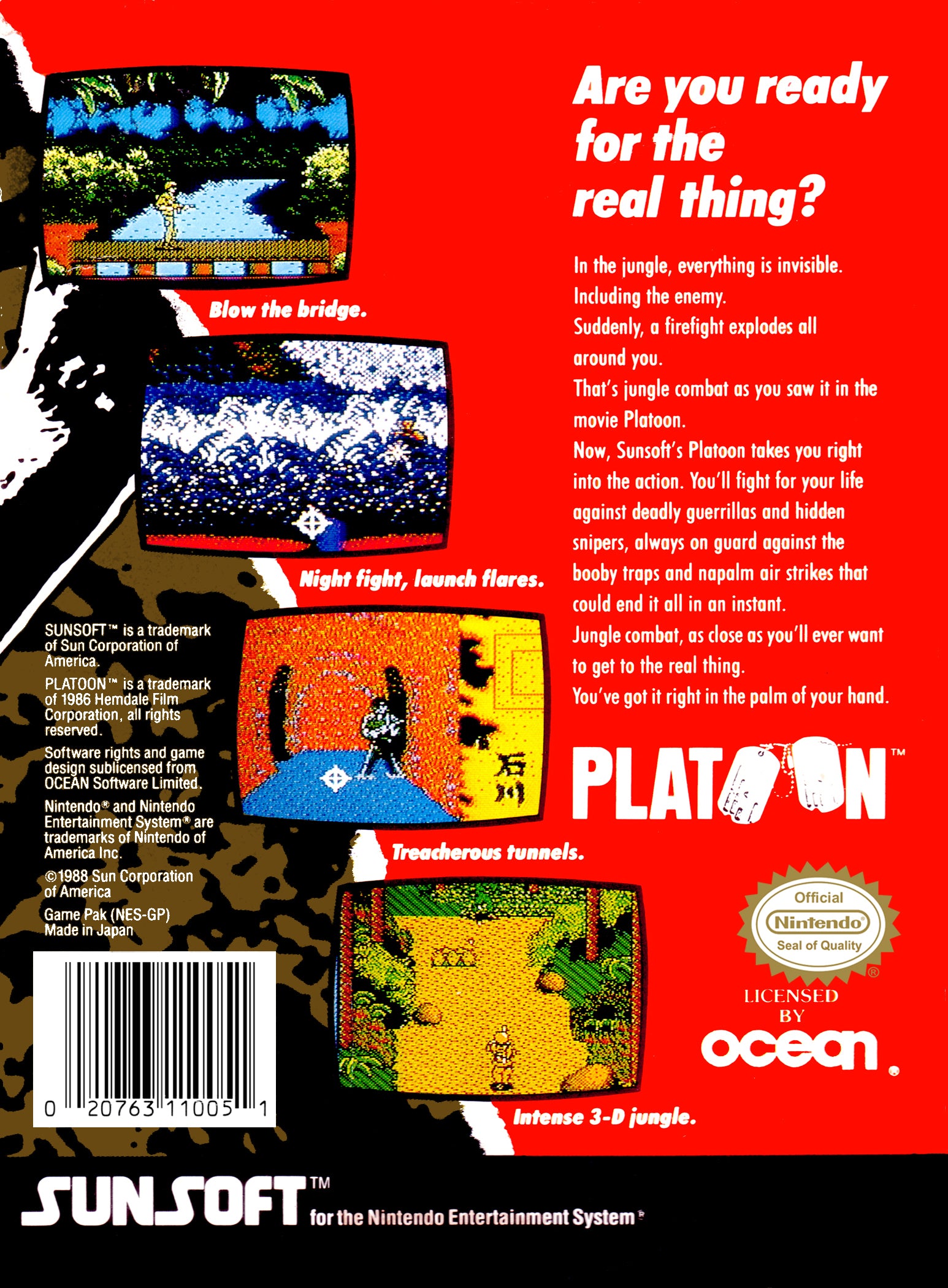Platoon NES - Video Game - Used - CaveGamers - Image 2