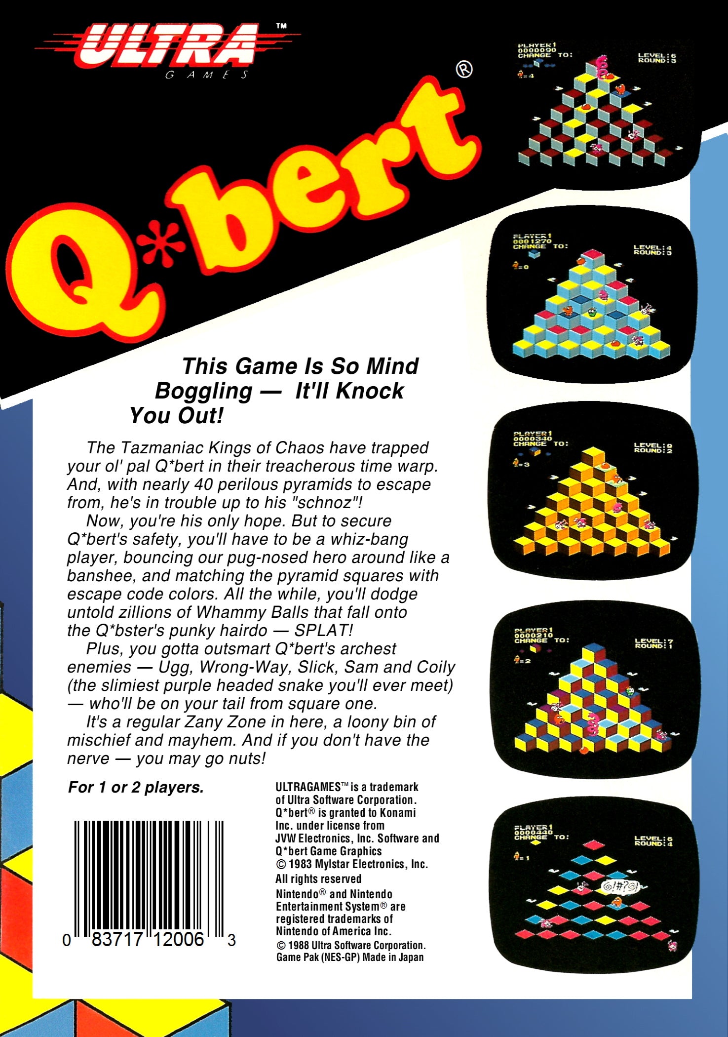 Q*bert NES - Video Game - Used - CaveGamers - Image 2