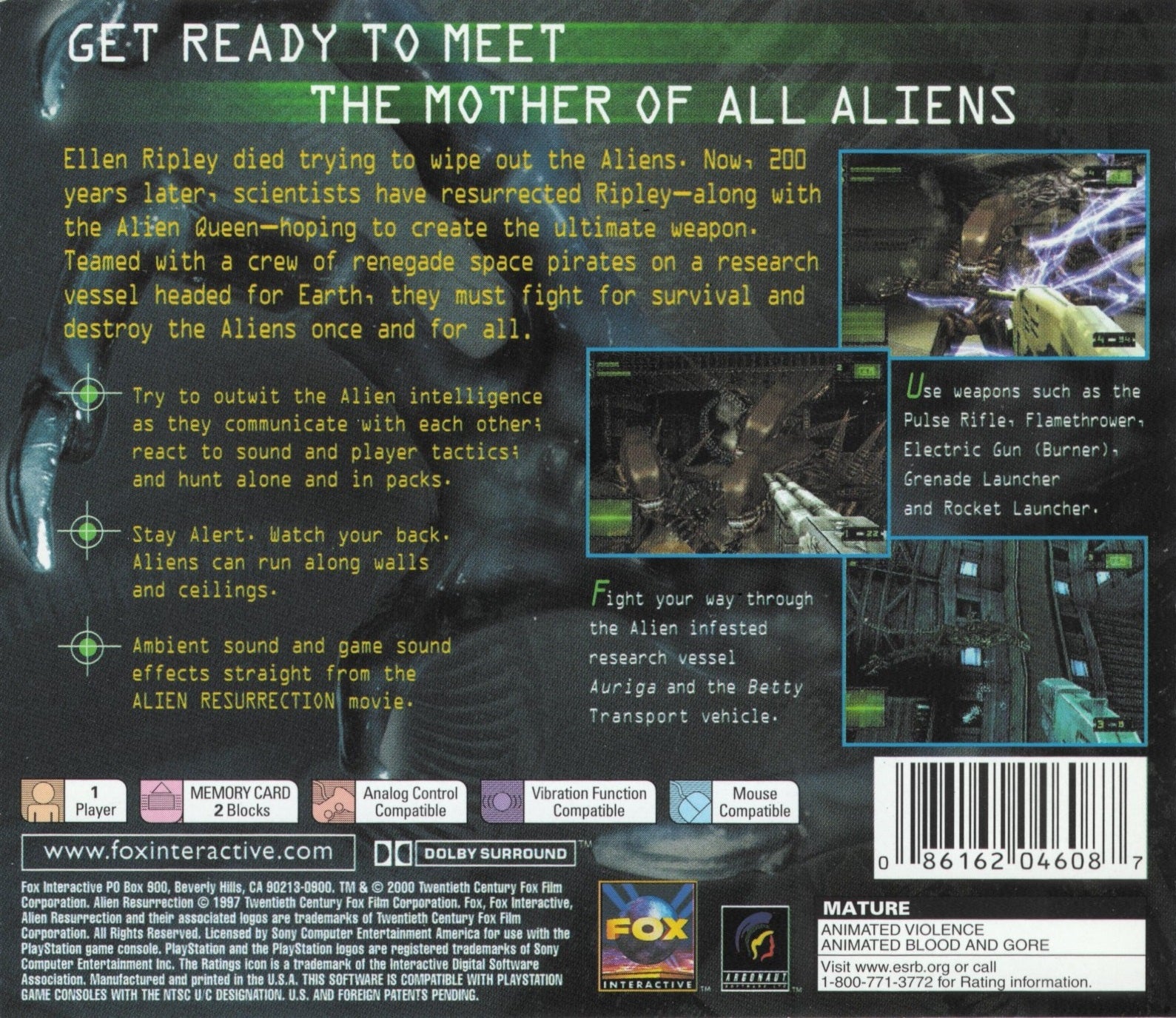 Alien Resurrection Playstation - Video Game - Used - CaveGamers - Image 2