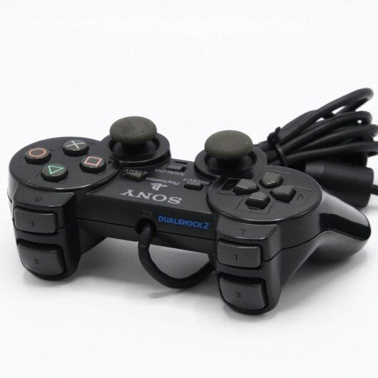 Playstation 2 Dualshock 2 Controller - Black PS2 - Video Game Accessory - Used - CaveGamers - Image 3