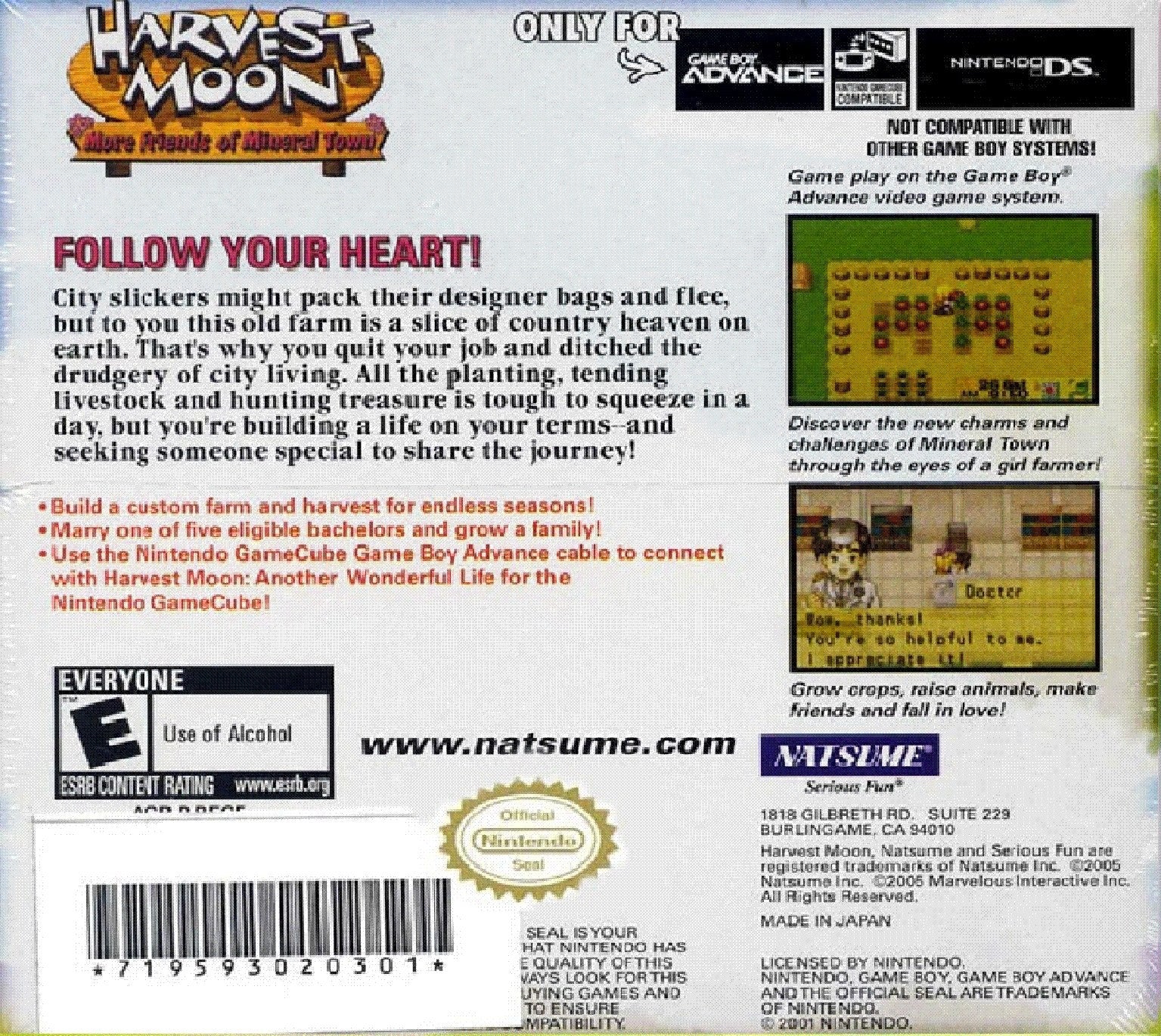 Harvest Moon: More Friends of Mineral Town Game Boy Advance - Video Game - Used - CaveGamers - Image 2